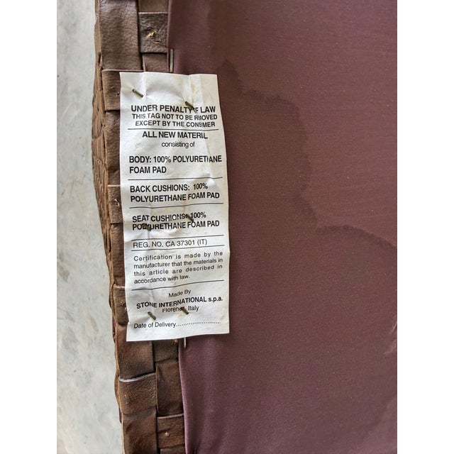 1980’s Italian Woven Leather Dining Chairs by Stone International – Set of 6 For Sale - Image 9 of 12