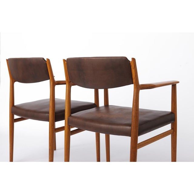 Brown Vintage Danish Model 418 Armchairs in Teak by Arne Vodder for Sibast, 1960s, Set of 2 For Sale - Image 8 of 10