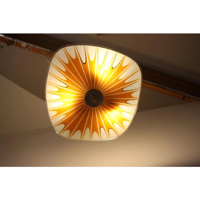 Mid-Century Glass Ceiling Lamp by Napako, 1960s For Sale - Image 6 of 12