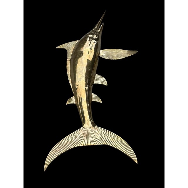 1970's Solid Brass Marlin Wall Decor For Sale - Image 13 of 17