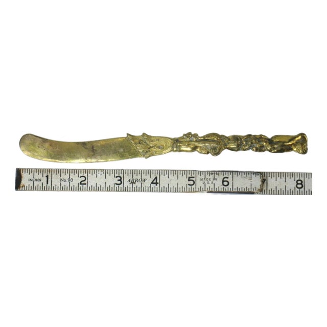 Butter Knife Gilt Bronze Children Antique Victorian For Sale