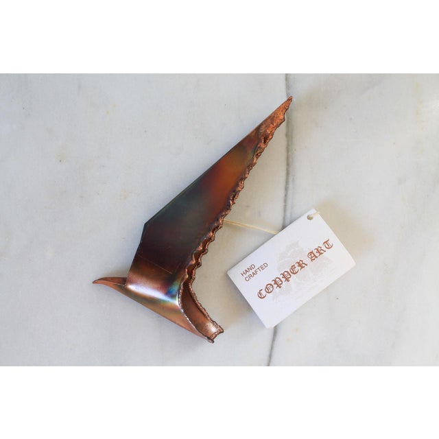 Vintage Artesian Made Brutalist Copper Birds in Flight Wall Hangings S/3 For Sale - Image 4 of 9