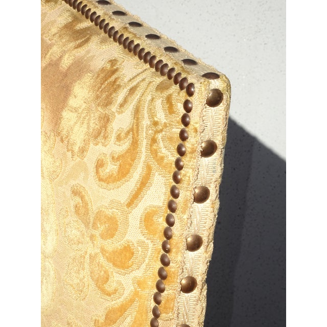 Wood Antique Louis XIV Renaissance Ornate Gold Chair Down Cushion & Ball Handrests For Sale - Image 7 of 12