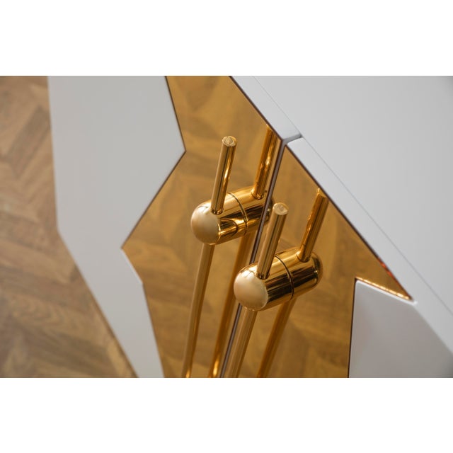 2020s Callista Sideboard, White & Gold For Sale - Image 5 of 9