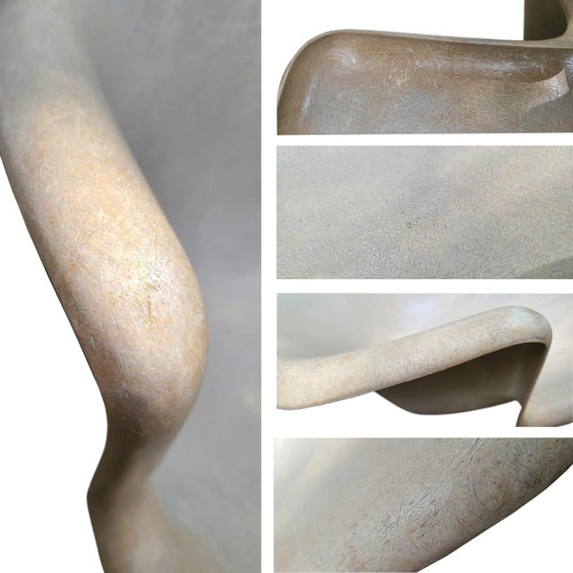 Pair of Fiberglass Armchairs With Angled Profiles in the Style of Lawrence Peabody For Sale - Image 9 of 11