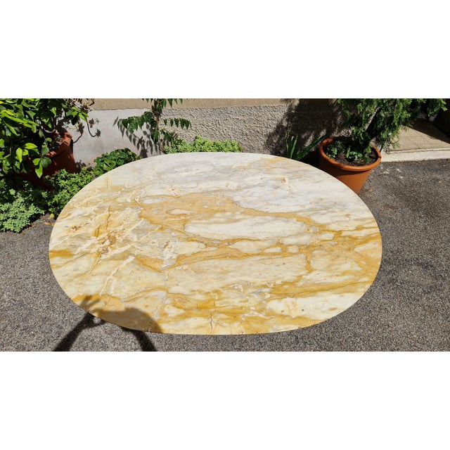 1950s Table with Wooden Base and Oval Marble Top from Vittorio Dassi, 1950s For Sale - Image 5 of 18