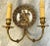 Gold 1950s French Bronze & Mirror Medallion 'America & Europe' Wall Sconces - A Pair For Sale - Image 8 of 11