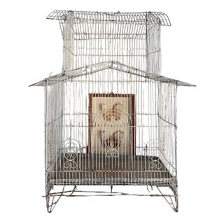 Wirework Birdcage, Early 20th Century For Sale