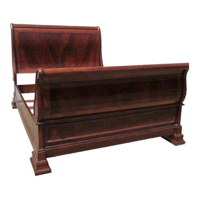 Lane Cherry Sleigh Queen Bed Bedframe Designer For Sale