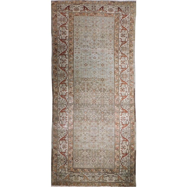 1930's Vintage Hand-Knotted Persian Gallery Rug - 6'6"x 13'9" For Sale