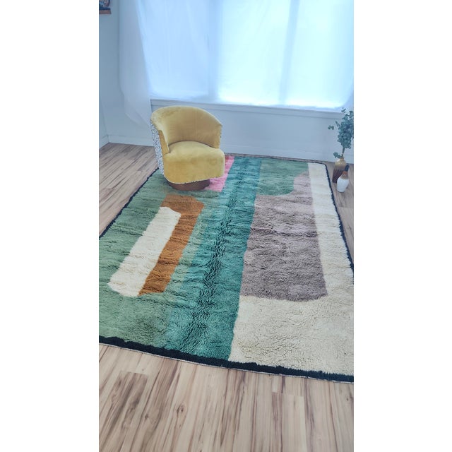 Handmade Moroccan Beni Mrirt Rug, Color Block Abstract, 10' X 6'8" For Sale - Image 11 of 15