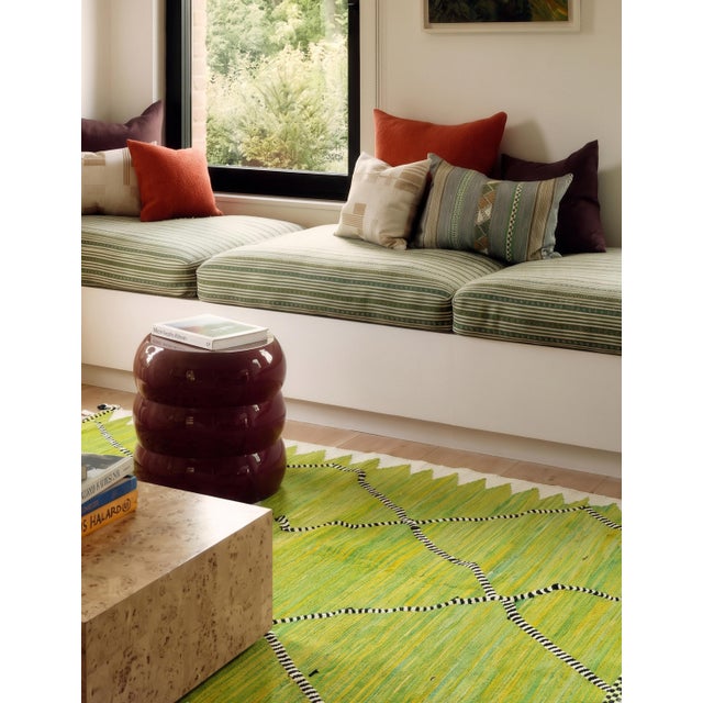 2020s Moroccan Lemon Green Kilim Rug - 10.1 X 6.4 Ft For Sale - Image 5 of 7