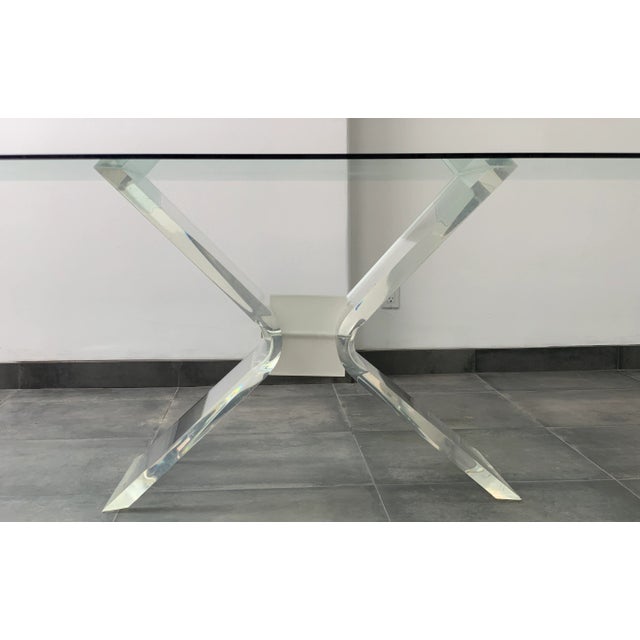 Lion in Frost 1970s Lucite Glass 'Lion in Frost' Dining Table For Sale - Image 4 of 10