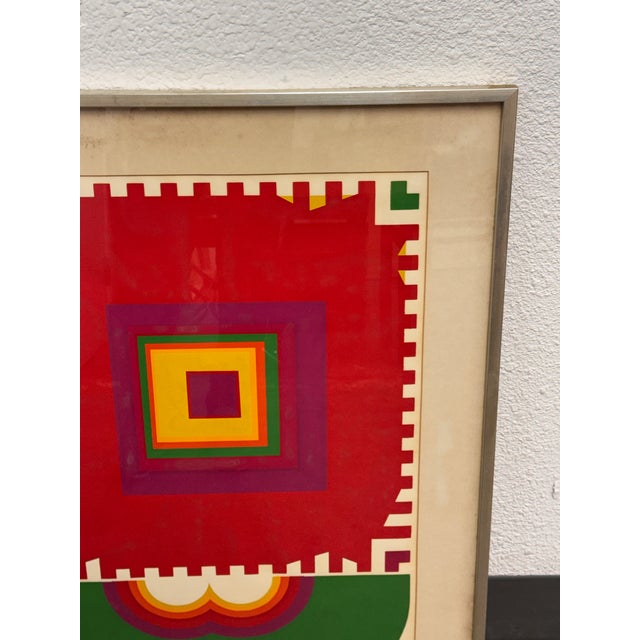 Paper Limited Edition Signed + Numbered Geometric Abstract Serigraph , Vintage For Sale - Image 7 of 12