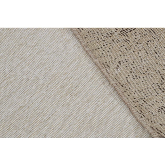 Textile Vintage Overdyed Persian Runner Rug in Beige-Brown Open Field, From Rug & Kilim For Sale - Image 7 of 7