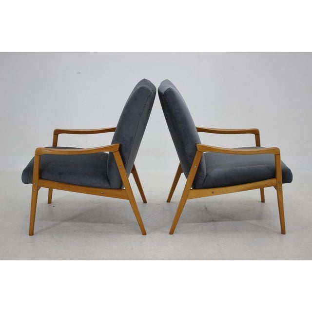 Brown Set of Beech Armchairs, Former Czechoslovakia, 1970s For Sale - Image 8 of 18