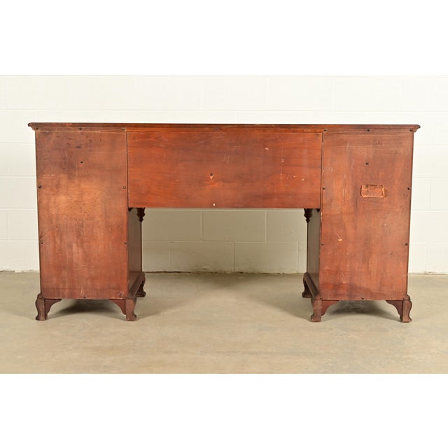 Baker Furniture Style Chippendale Carved Flame Mahogany Sideboard Buffet, Circa 1940s For Sale - Image 11 of 13