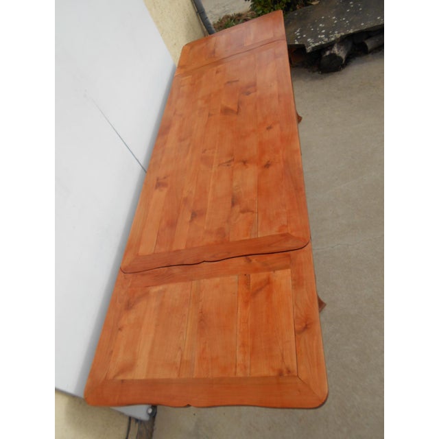 Large Louis XV Style Cherrywood Table with Extensions, 1990s For Sale - Image 17 of 18