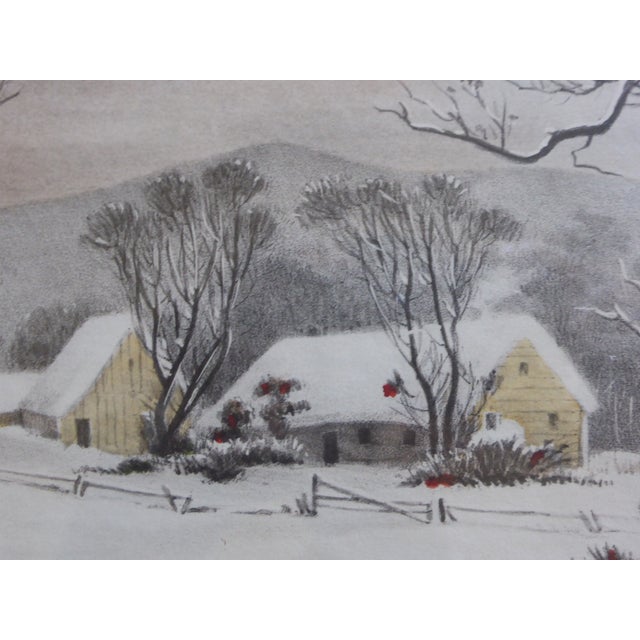 Wood Winter in the Country: The Old Grist Mill Print by Currier & Ives For Sale - Image 7 of 9