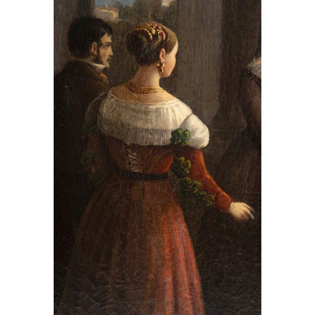 Baroque Italian School Artist, Wedding, Oil on Canvas, Early 19th Century For Sale - Image 3 of 9