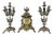 Vintage French Mantel Clock Garniture with Candelabras, Set of 3 For Sale