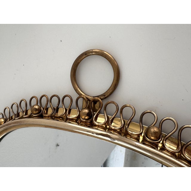 Wall Mirror with Loop Frame and Wall Hook in Brass by Josef Frank for Svenskt Tenn, 1960s For Sale - Image 11 of 18