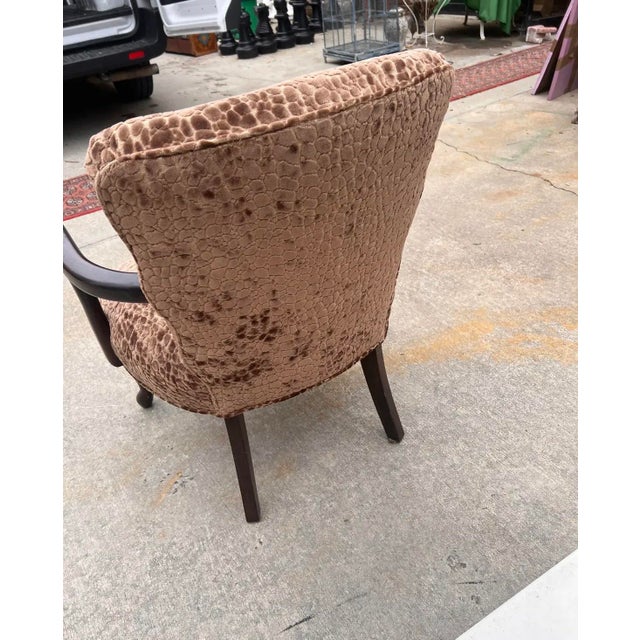 Wood Vintage Leopard Print Cushioned Wooden Chair For Sale - Image 7 of 10