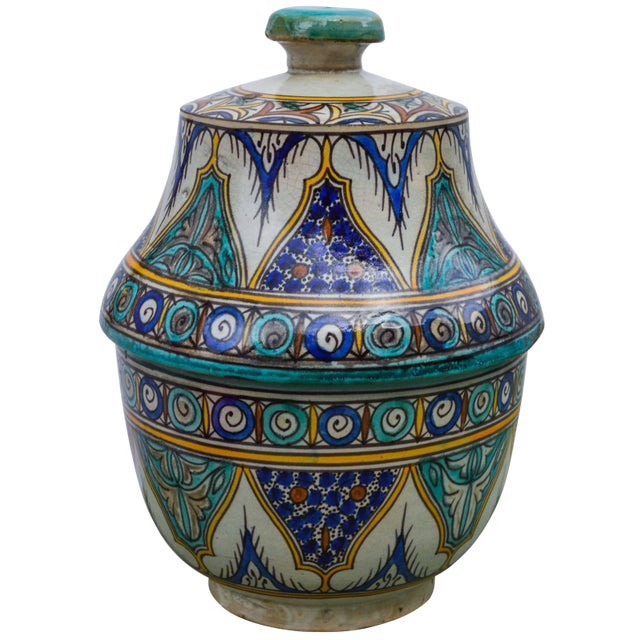 Antique Andalusian Ceramic Box For Sale