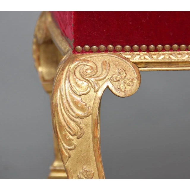 Set of Vintage George I Style Gilt Wood Chairs, 1920s For Sale - Image 10 of 15