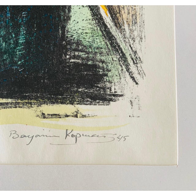 Printmaking Materials Benjamin Kopman, Expressionist Hand Signed Lithograph - Benjamin Kopman, 1945 For Sale - Image 7 of 9