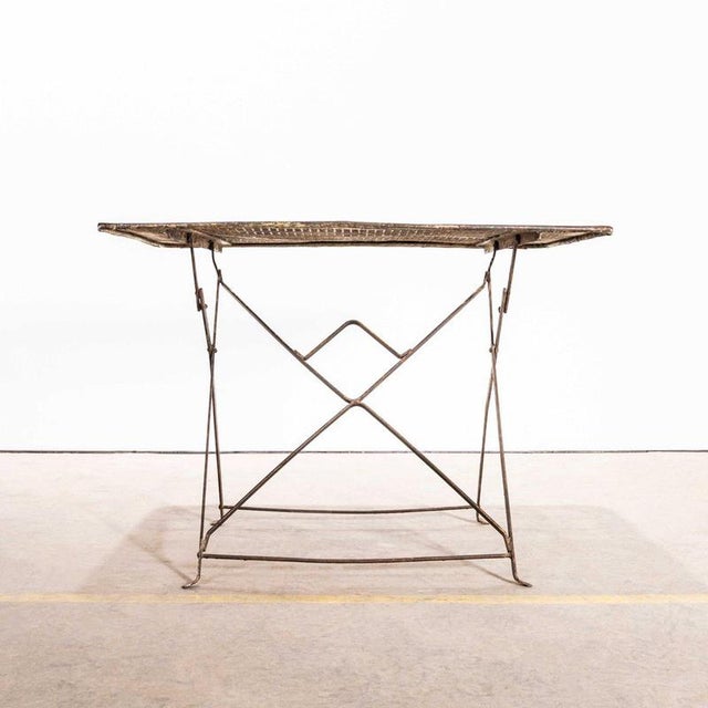 French Table with Perforated Top in the style of Mathieu Matégot, 1960s For Sale - Image 3 of 8