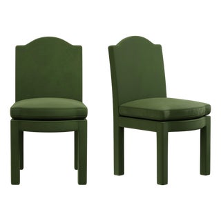 Leo Dining Chairs in Zucchini Velvet by Ceraudo, Set of 2 For Sale