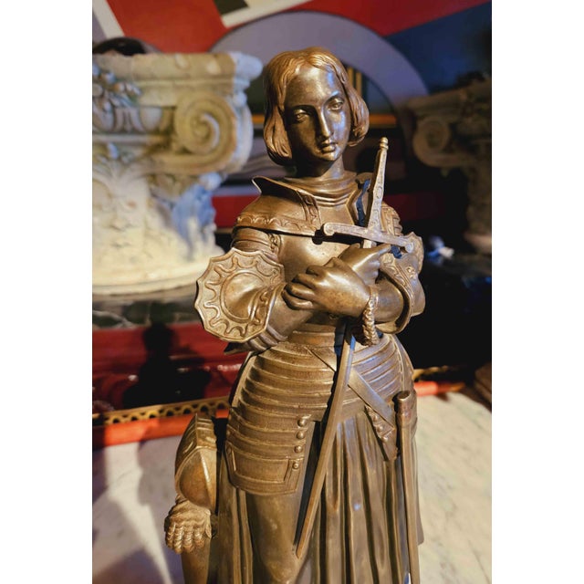 Marie d'Orléans, St Joan of Arc, 1800s, Bronze For Sale - Image 14 of 16