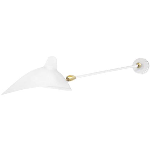 Not Yet Made - Made To Order Mid-Century Modern White One Straight Arm Two Swivels Wall Lamp by Serge Mouille For Sale - Image 5 of 5