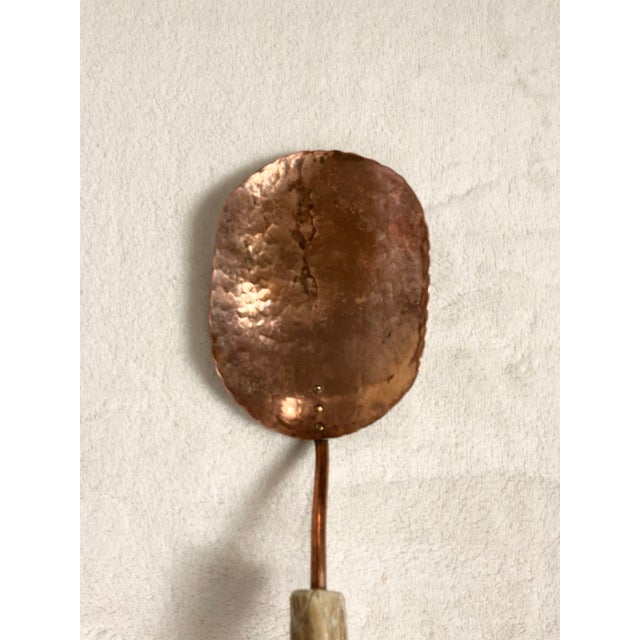 Metal Ben Caldwell Tennessee Hammered Copper Large Serving Spoon With Deer Antler Handle For Sale - Image 7 of 12