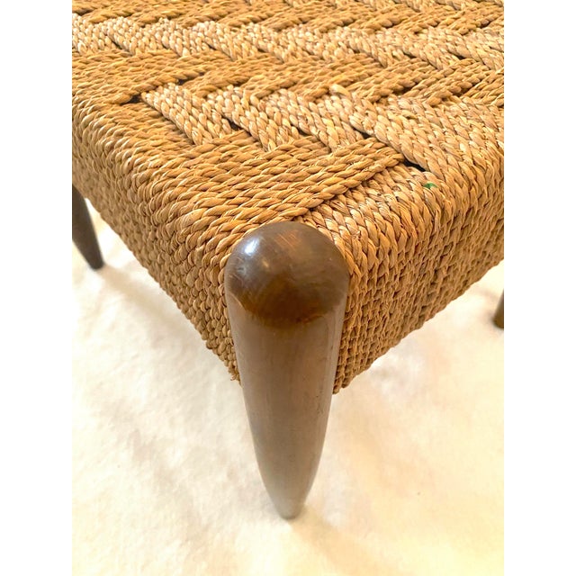 Mid 20th Century Mid-Century Modern Danish Cord Foot Stool For Sale - Image 5 of 14