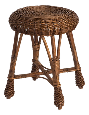 Vintage Rattan & Wicker Stool, 1970s