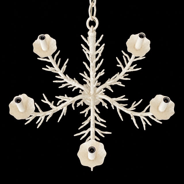 Chinoiserie Vintage Coral Five Light Chandelier For Sale - Image 3 of 5