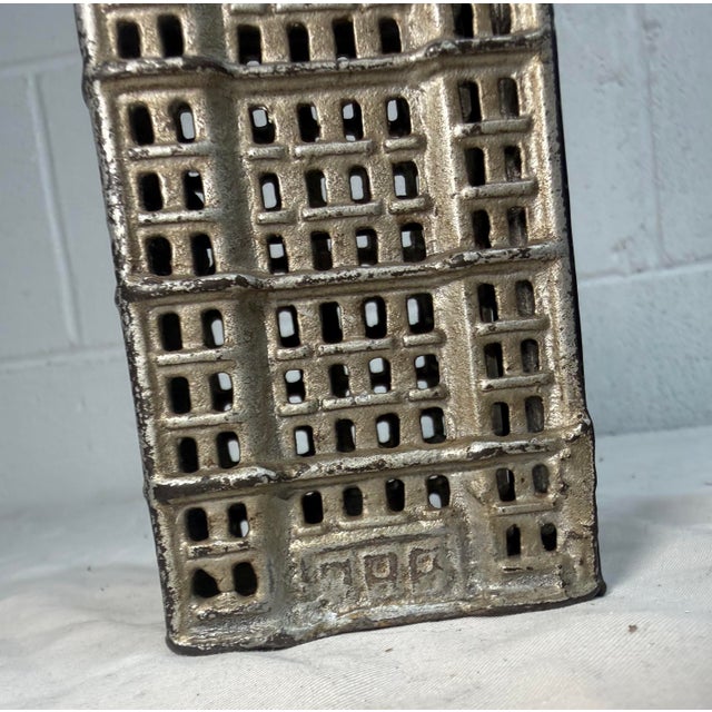 1910s Antique a.c. Williams Cast Iron Skyscraper Coin Still Bank Made in Ohio 1900-20s For Sale - Image 5 of 10