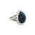 Invisible-Set Sapphire Diamond Platinum Halo Ring, Size 7 For Sale - Image 4 of 6