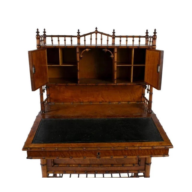 Late 19th Century Late 19th Century Aesthetic Movement Faux Bamboo Desk Attributed to R.J.Horner For Sale - Image 5 of 9