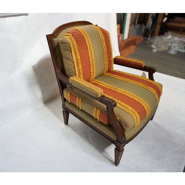 1990s 1990s William Switzer Louis XVI Continental Custom Upholstered Armchair For Sale - Image 5 of 18
