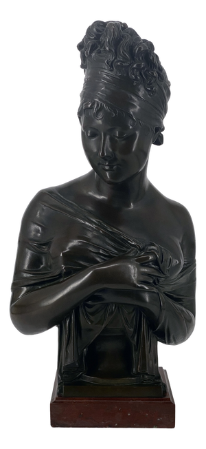 J. Petermann , Bust Madame Récamier, 1800s, Bronze and Marble