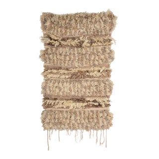 1960s California Woven Fiber Arts Wall Hanging Creamy Tapestry After Margo O'Connor For Sale