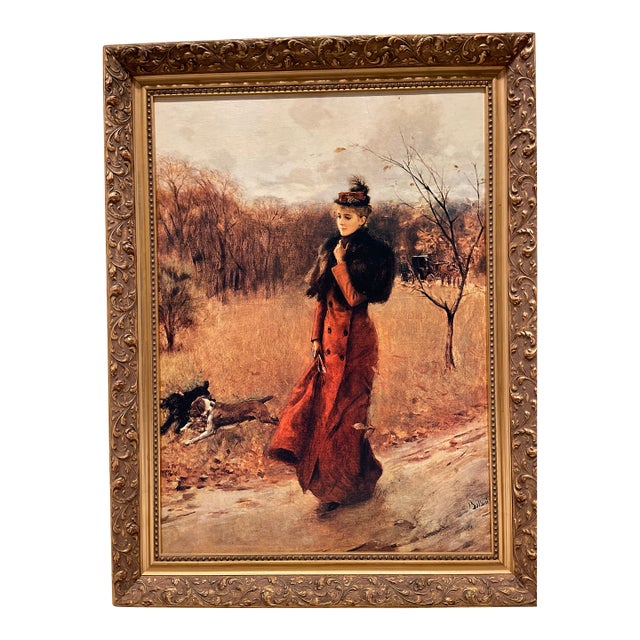 Beautiful Unique Vintage Framed Painting "Solitude" For Sale