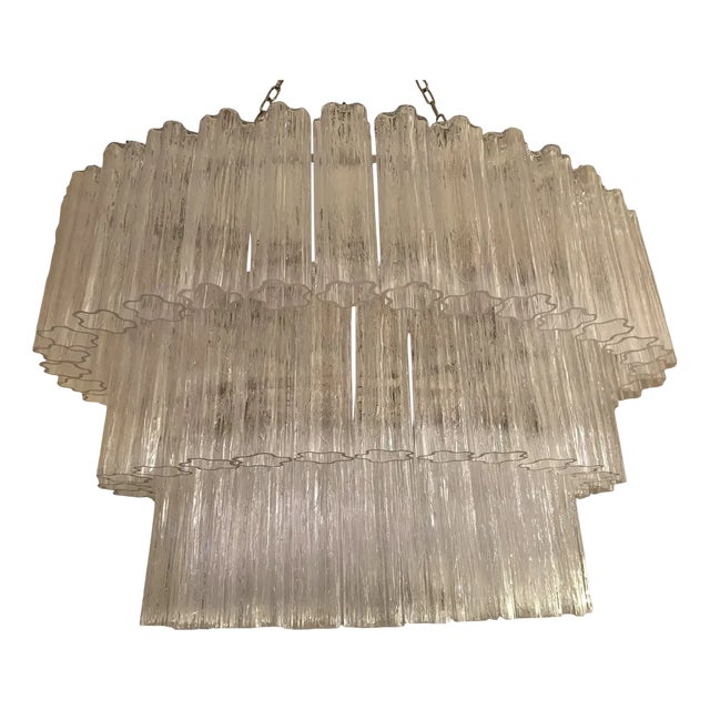 Oval Transparent Tronchi Murano Glass Chandelier by Simoeng for Simoeng For Sale