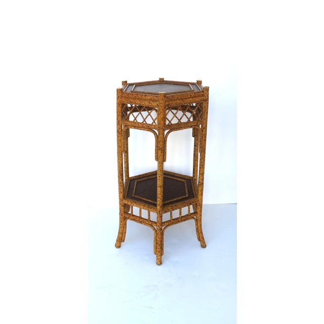 Victorian Bamboo-Esque Accent Side Table With Shelf by Maitland-Smith For Sale - Image 3 of 14