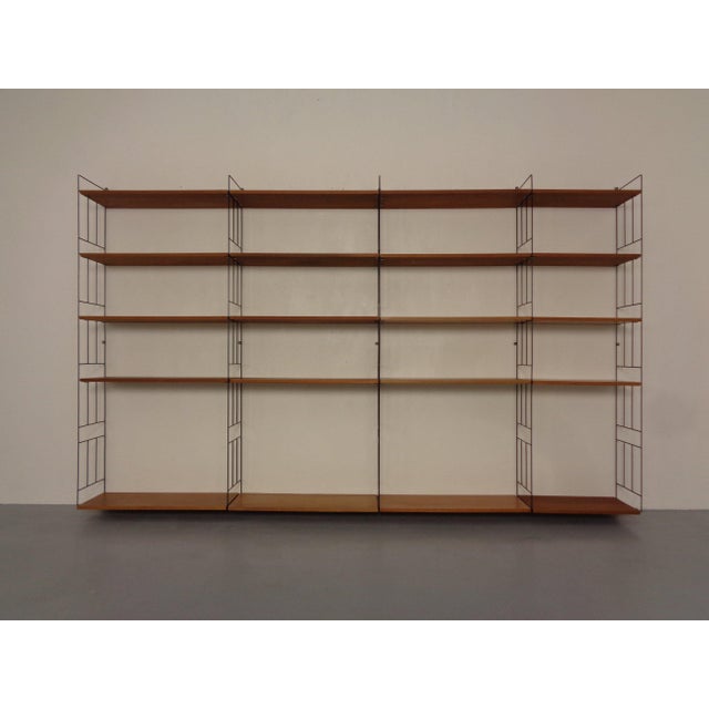 Black Walnut String Shelving System from WHB, Germany, 1960s, Set of 25 For Sale - Image 8 of 18