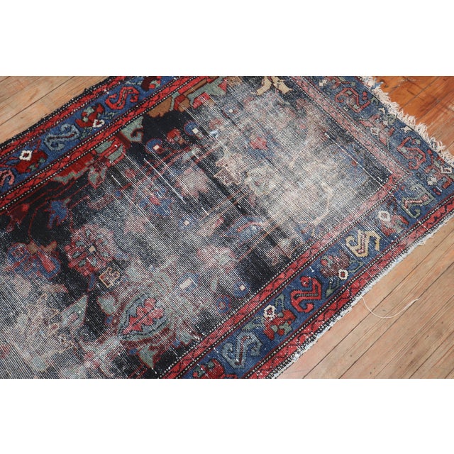 Early 20th Century Early 20th Century Worn Distressed Zabihi Collection Persian Runner - 3'2" x 9'11" For Sale - Image 5 of 10