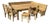 Farmhouse Corner Bench Group, Set of 5 For Sale